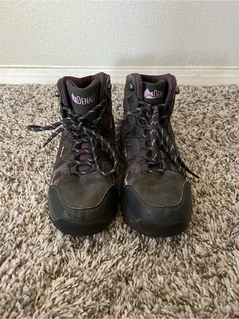 Denali Waterproof Hiking Boots with Pink/Purple Accents Girls Size 3